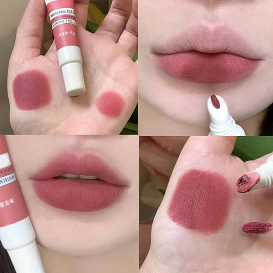 Lip Gloss Moisturizing Lip Tint Mud 6 Colors Lips Makeup Lipstick Long Lasting Lip Glaze Creative Cosmetics Waterproof Korean - Seprincess