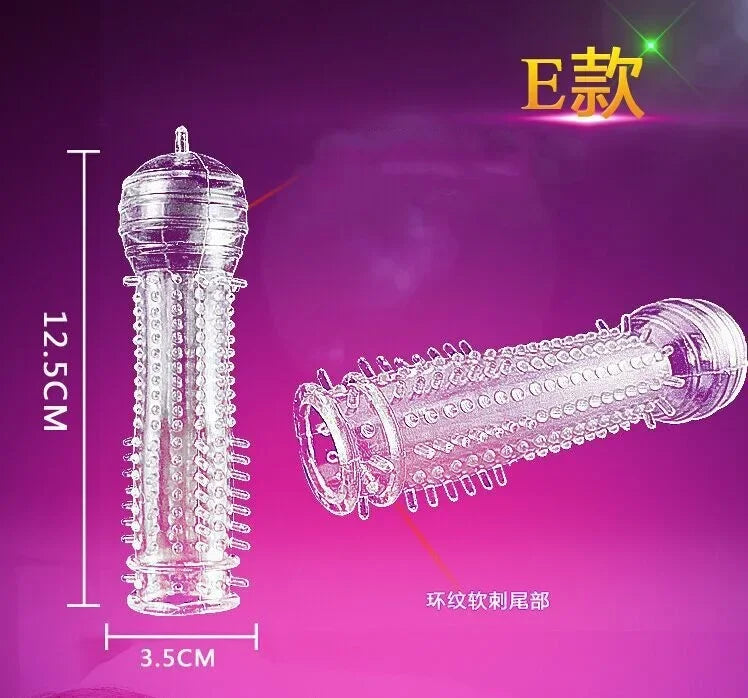 Spike Penis Sleeve Reusable Condoms Sex Toys for Men Delay Ejaculation Penis Sleeve Contraception Cock Ring Extender 남성전용기구