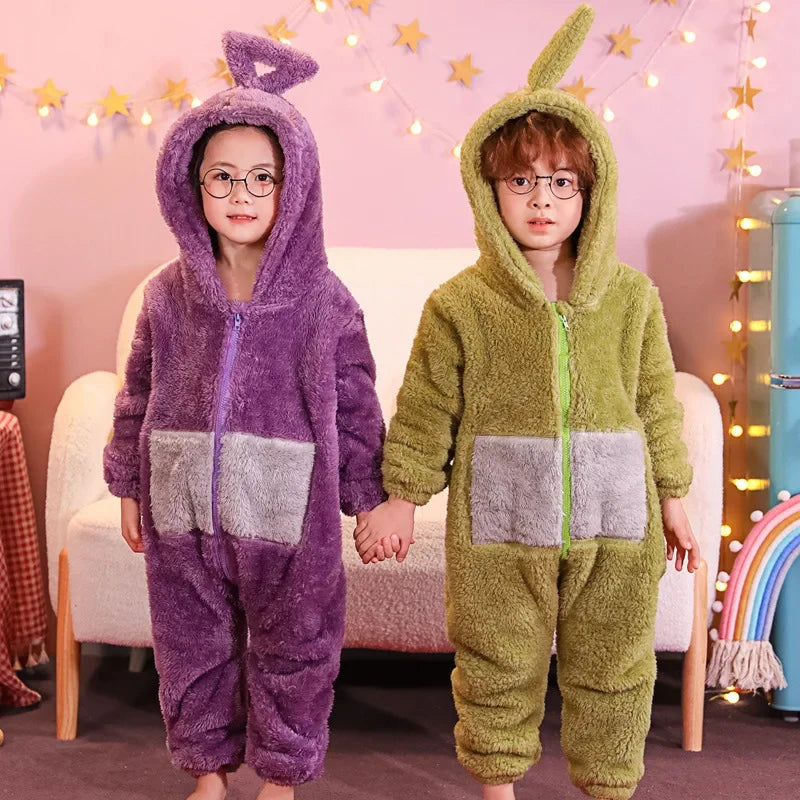 Teletubbies Pajamas Halloween Party Costume Children's Pajamas Kids Teletubbies Costumes Soft Long Sleeves Piece Lala Cosplay - Seprincess