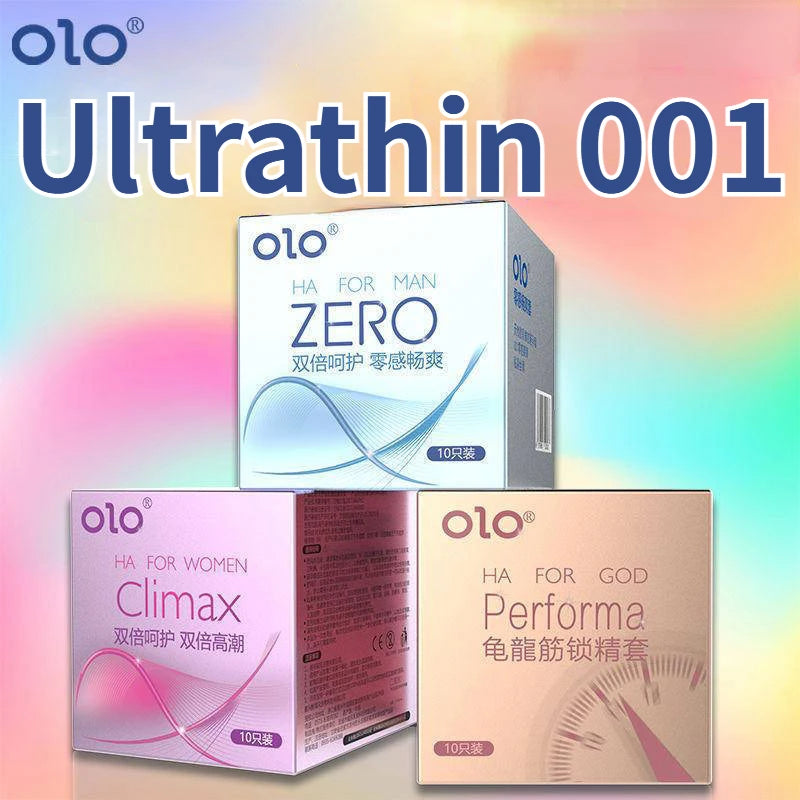 OLO Ultrathin Condoms 0.01 Zero Feeling 10PCS Penis Sleeve for Man Hyaluronic Acids Ejaculation Delay Condoms Adults Sex Toy 18+ - Seprincess