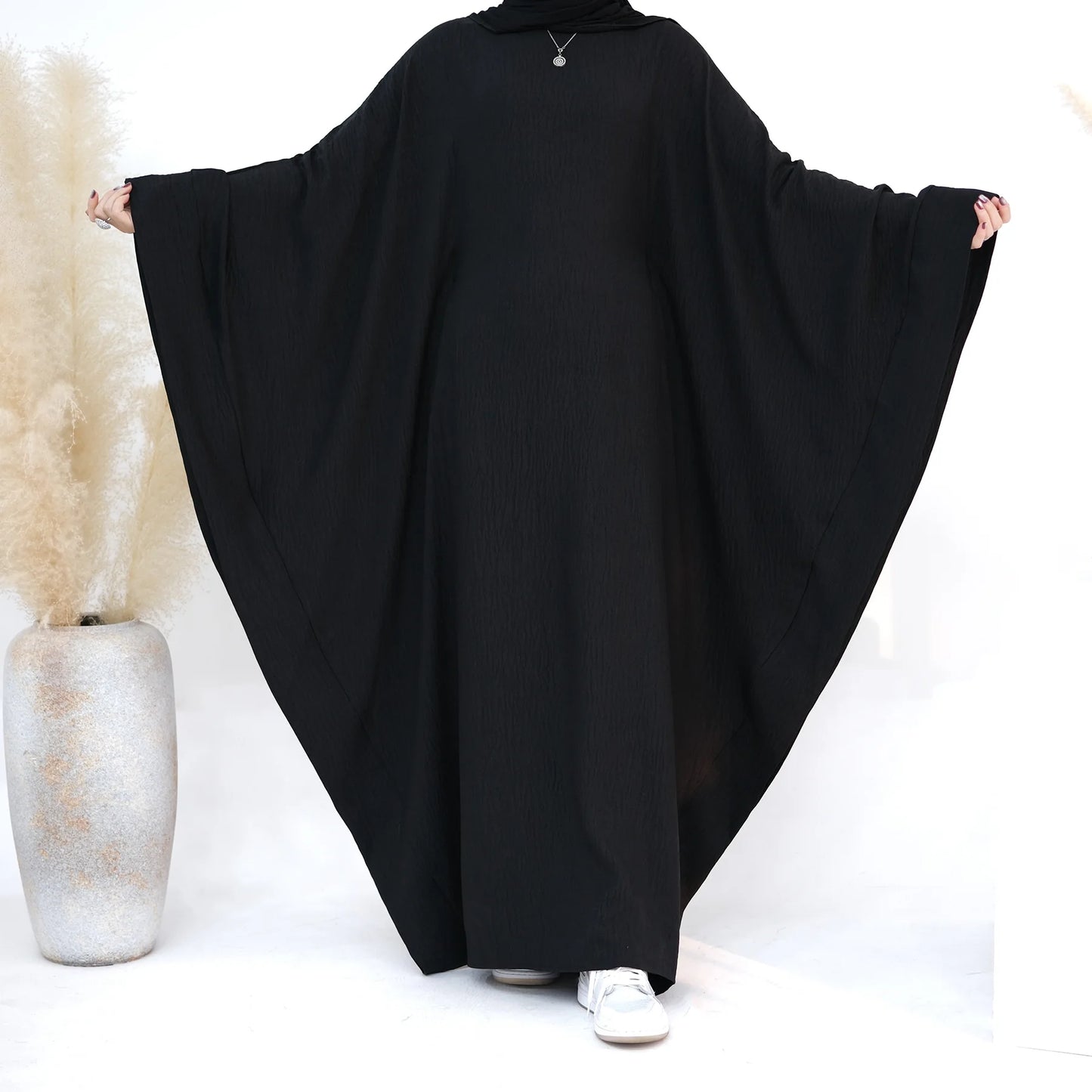 Linen Butterfly Batwing Abaya for Women, Ramadan, Eid Khimar, Dubai, Luxury, Turkey, Islam, Muslim, Kaftan, Modest Dress - Seprincess