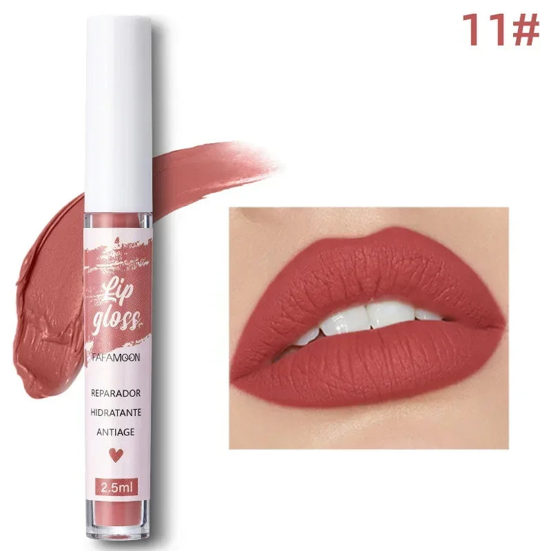 12 Color Sexy Long Lasting Velvet Matte Lip Gloss Liquid Lipstick Lip Makeup Women Beauty Red Nonstick Cup Waterproof Lip Gloss - Seprincess