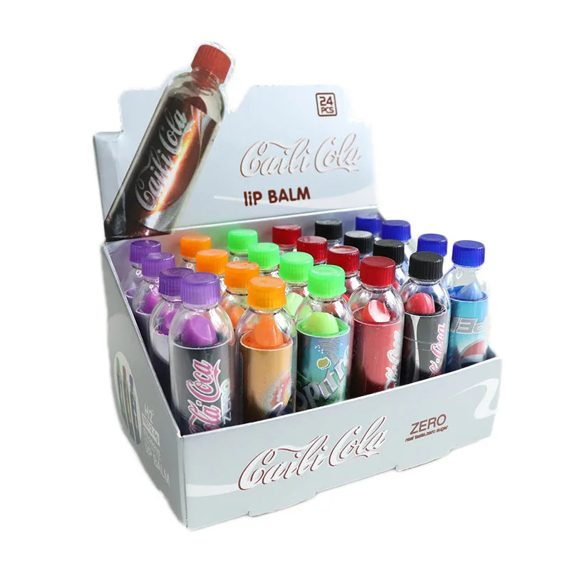 24Pcs Soda Bottle Lip Balm 6 Flavors Set Color Changing Lipstick Long Lasting Waterproof Lip Balm Wholesale - Seprincess