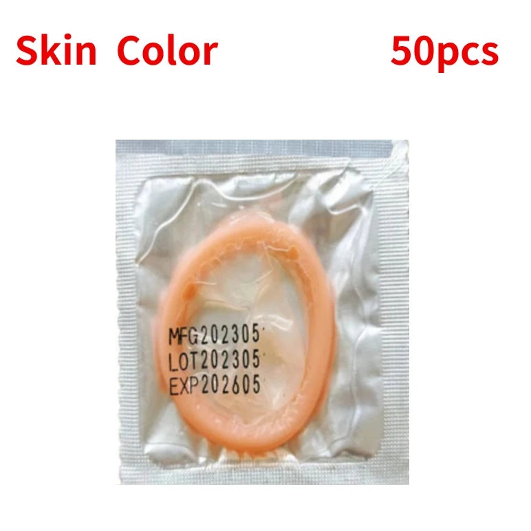 10/50PCS Colorful Smooth Natural Latex Condoms Large Oil Cock Sleeve Discoloration Penis Sleeve Condom for Men Adults Sex Toys - Seprincess