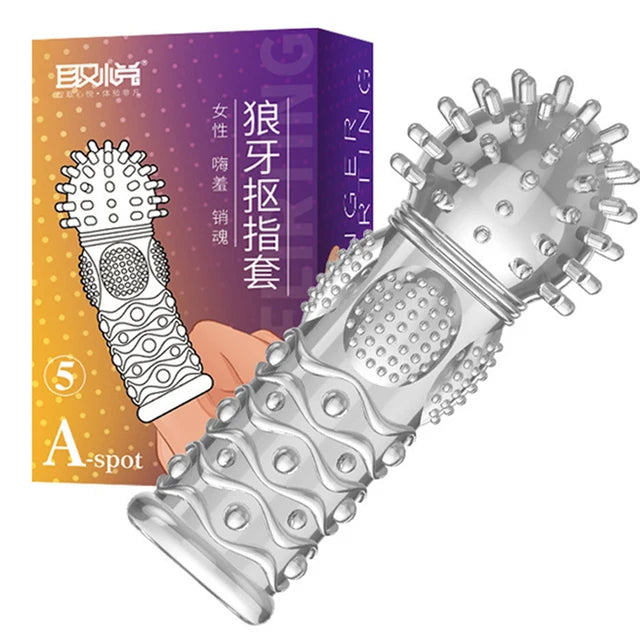 G-spot Finger Condoms Vaginal Stimulation Sex Toys For Man Woman Les Big Spikes Finger Sleeve Clitoris Massage Adult Sex Product - Seprincess