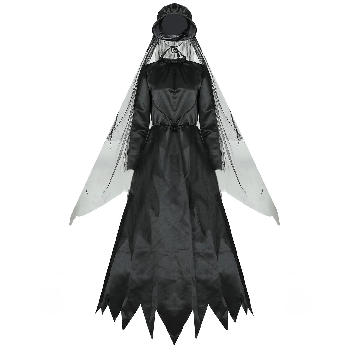 Halloween Costume Ghost Bride Witch High Quality Vampire Game Soft Cosplay Horror Demon Costume Black Gauze Dress - Seprincess