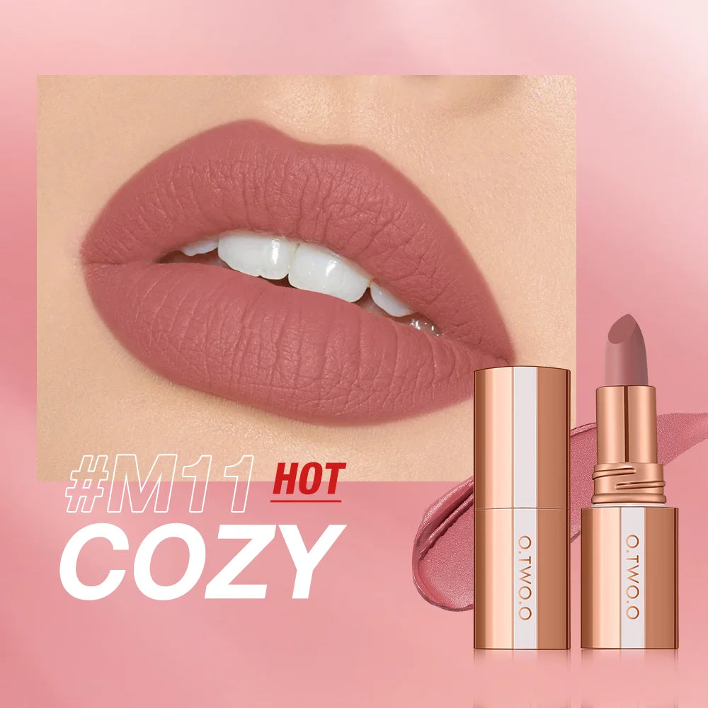 O.TWO.O Matte Lipstick Lip Tint 8 Colors Waterproof Long Lasting Non-stick Cup Sexy Highly Pigmented Velvet Lip Sticks Lip Stain - Seprincess