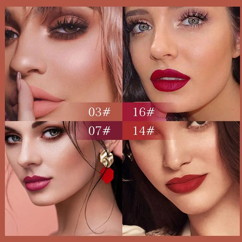 18 Color Waterproof Liquid Matte Lipstick Long Lasting Sexy Red Moisturizing Lip Gloss Velvet Non-Stick Lip Tint Makeup Cosmetic - Seprincess