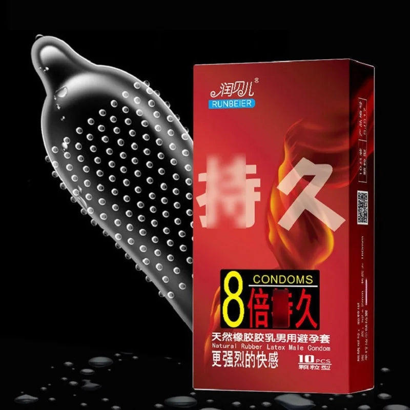 10PCS Latex G-spot Condom Male Sex Toys For Men Delayed Particles Penis Sleeves Fama Erotic Product Stimulation Lasting Condoms - Seprincess