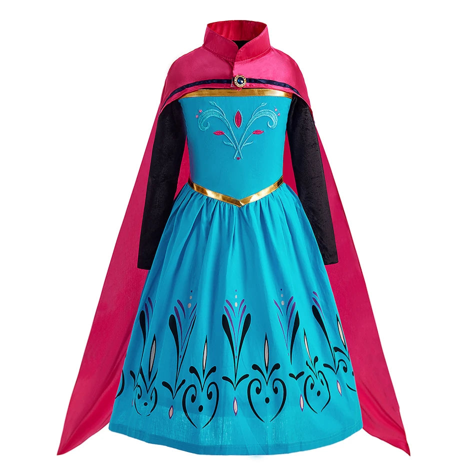 Children Elsa Gown Kids Snow Queen Dance Fancy Costume Girls Princess Halloween Long Sleeve Clothes Kids Party Cosplay Dresses - Seprincess