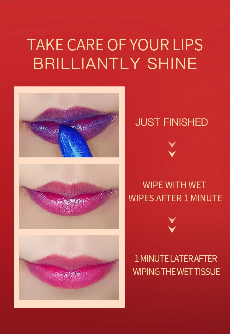 Blue Rose Lip Temperature Color Changing Natural Long Lasting Waterproof   Lipstick Cosmetics Woman Makeup - Seprincess