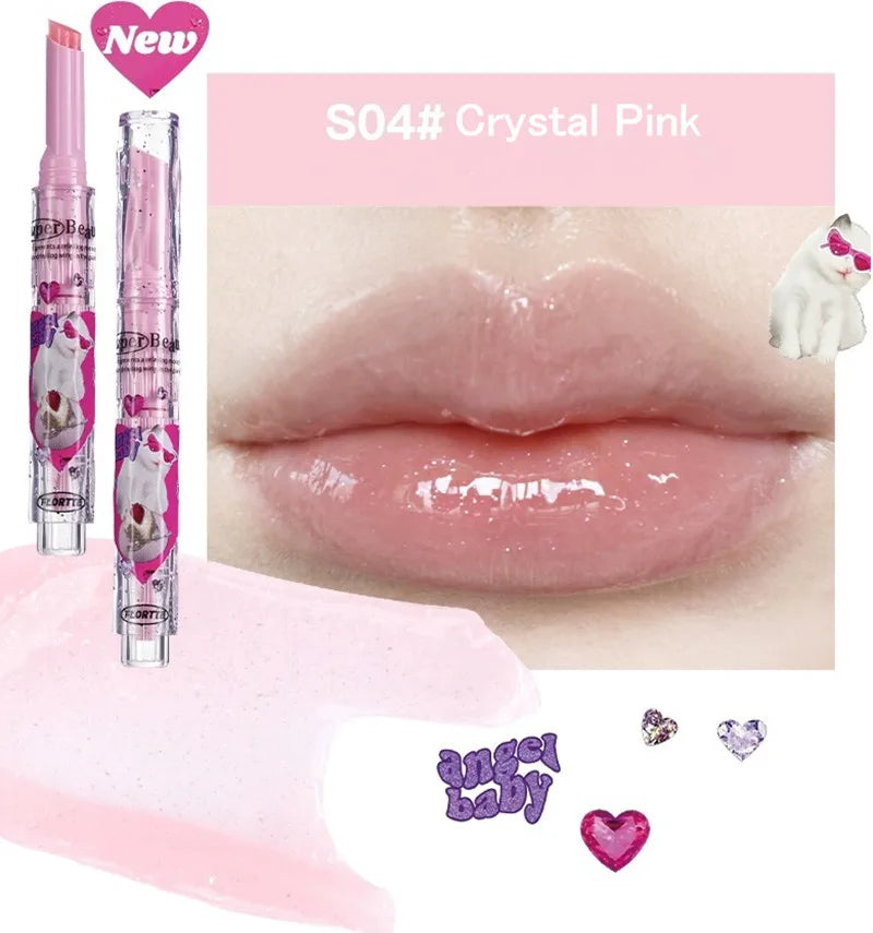 【New Arrival】FLORTTE Shimmer Lipstick Solid Lip Balm Moisturizing Water Gloss Lip Glaze - Seprincess