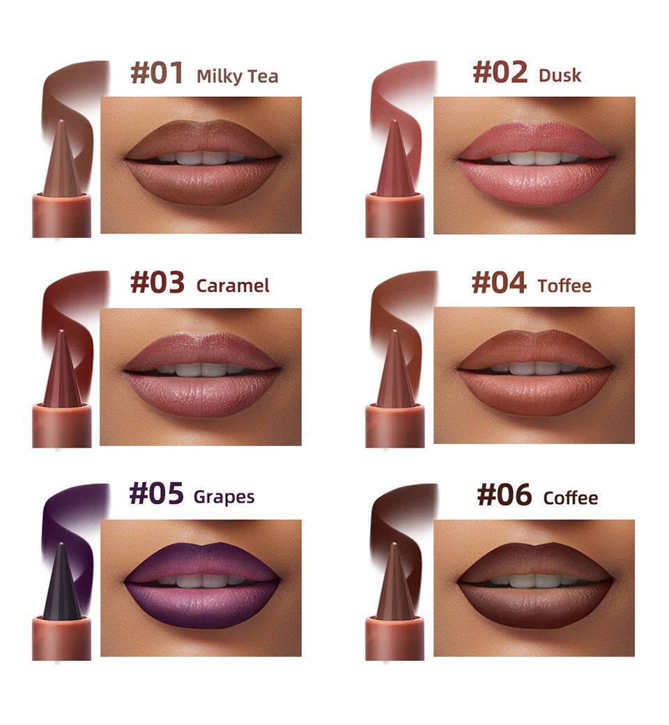 Matte Liner Lipstick Pen Gradient Lip Liner Red Brown Lipsticks Pencil Lasting Waterproof Lip Stick Sexy Women Lip Cosmetics - Seprincess