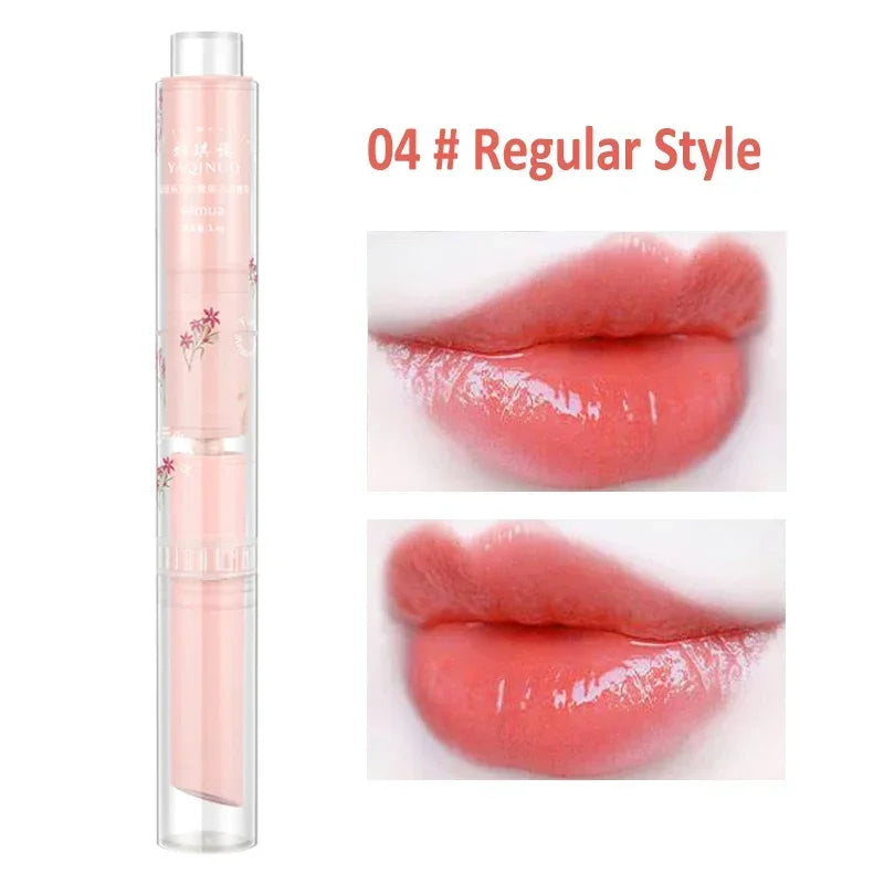 Transparent Lip Glaze Flower Honey Jelly Lipstick Pen Waterproof Non-stick Cup Heart-shaped Lip Gloss Korea Women Lips Makeup - Seprincess