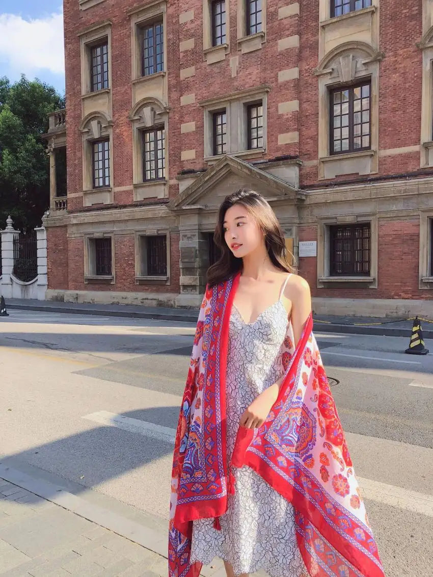 2018 New 90x180cm Twill cotton Pareo Beach Cover-Ups Women Large Beach Dress Bikini Bathing Swimwear Cover Up Sarong Wrap Scarf