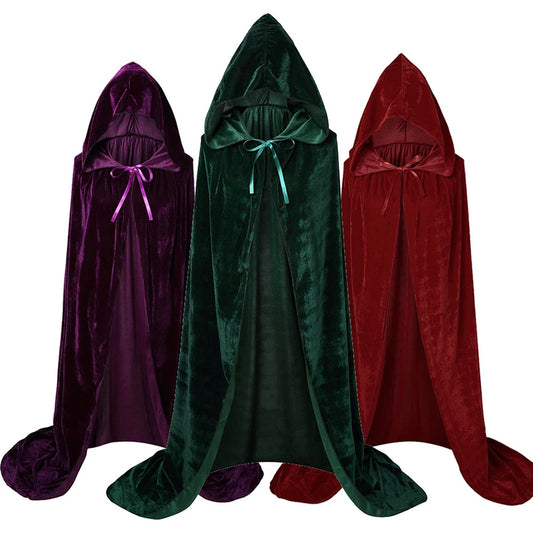 Movie Hocus Pocus 2 Witch Cloak Hooded Mary Sarah Winifred Sanderson Sister Cosplay Costume Halloween Adult Girl Long Party Cape - Seprincess