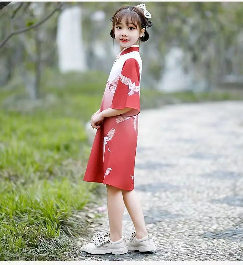 Kids Hanfu Dress Elegant Princess Dress Summer Dresses Chinese Cheongsams For Girls Traditional Chinese Dress Toddler Dress - Seprincess