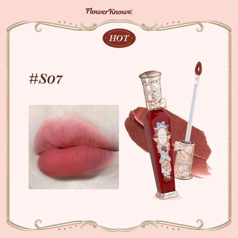 Flower Knows Swan Ballet Little Angel Collection Lipstick Velvet Matte Waterproof Lip Stick Vegan Long Lasting Lip Gloss Korean