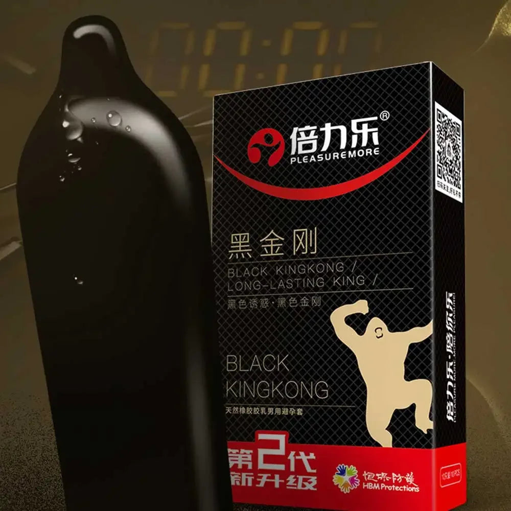 10PCs Black Condom Sex Toys for Men Man Penis Sleeve Ejaculation Delay Lasting Erotic Adult Long Lasting Body Condoms - Seprincess