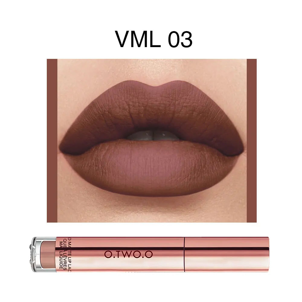 O.TWO.O 12 colors High Quality Velvet Matte lipstick Long Lasting Lips Makeup Waterproof Easy to Wear Matte Liquid Lip Gloss