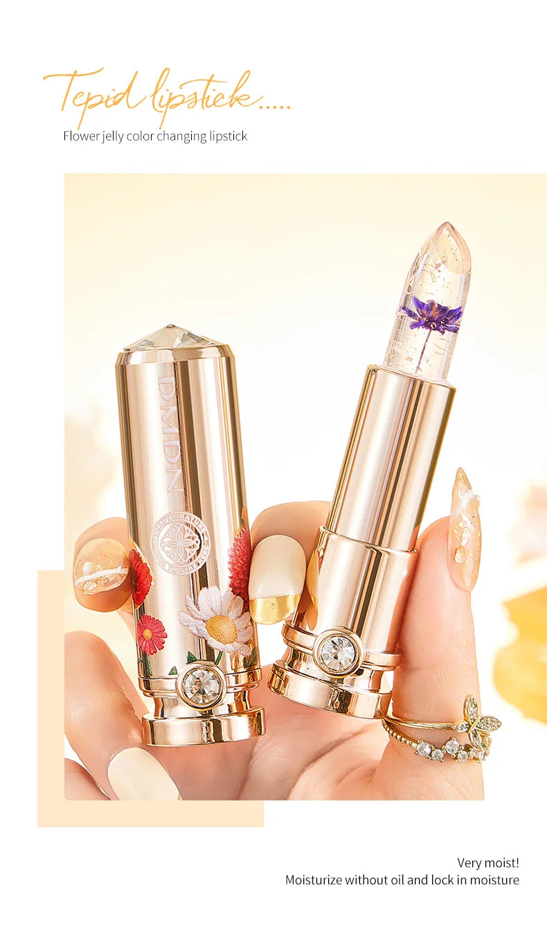 Flower Transparent Lipstick Lasting Moisturizer Crystal Jelly Lipsticks Temperature Color Changing Waterproof Lip Balm