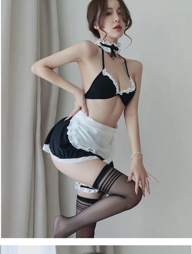 Sexy lingerie Maid maid costume role-playing lace uniform temptation sexy costume woman Women's clothing Babydoll 18 roles іgary - Seprincess