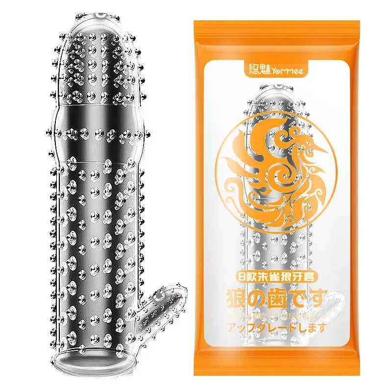 Spike Penis Sleeve Reusable Condoms Sex Toys for Men Delay Ejaculation Penis Sleeve Contraception Cock Ring Extender 남성전용기구