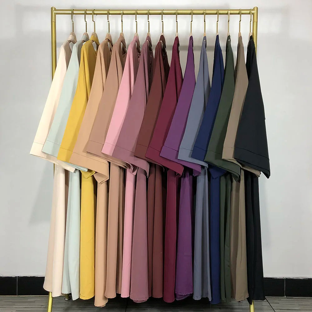 15 Colors Basic Plain Nida Abaya With Free Belt High Quality Muslim Women Modest Simple Dress EID Ramadan Islamic Clothing - Seprincess