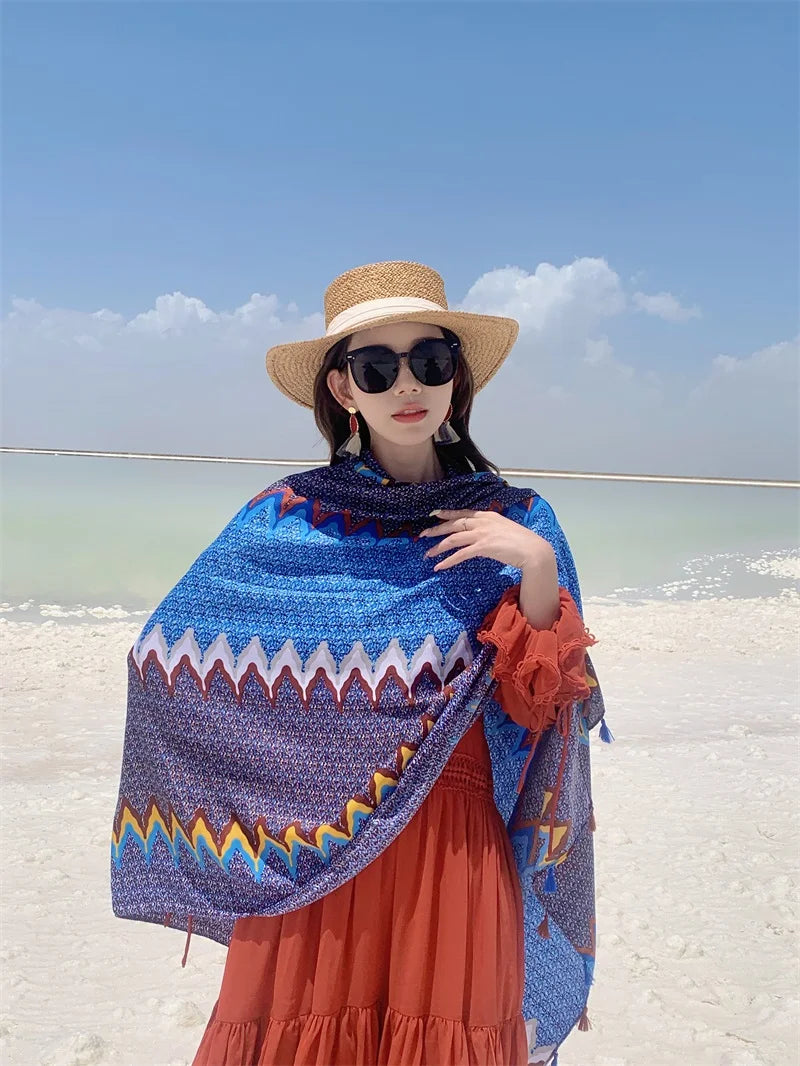 17 Styles 90x180cm Travel Beach Sunscreen Scarve Bikini Large Shawl Sarong Wrap Scarf Women Brazilian Swimsuit Bathing Cover-ups