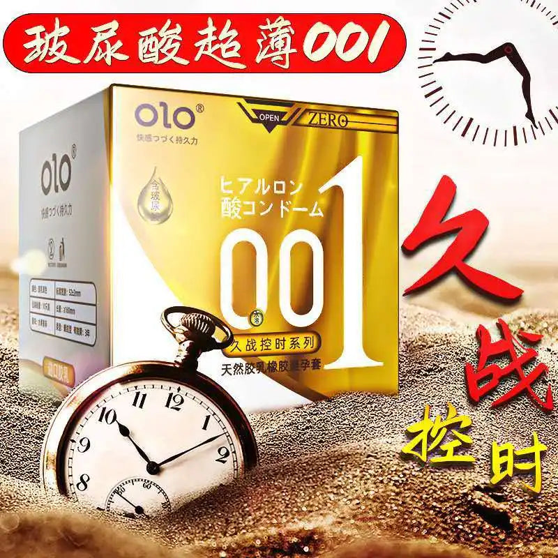 Olo Super Thin Condoms Sex Toys for Men Ejaculation Delay Hyaluronic Acid Condom Ultra-Thin Latex Penis Sleeve Sex Products - Seprincess