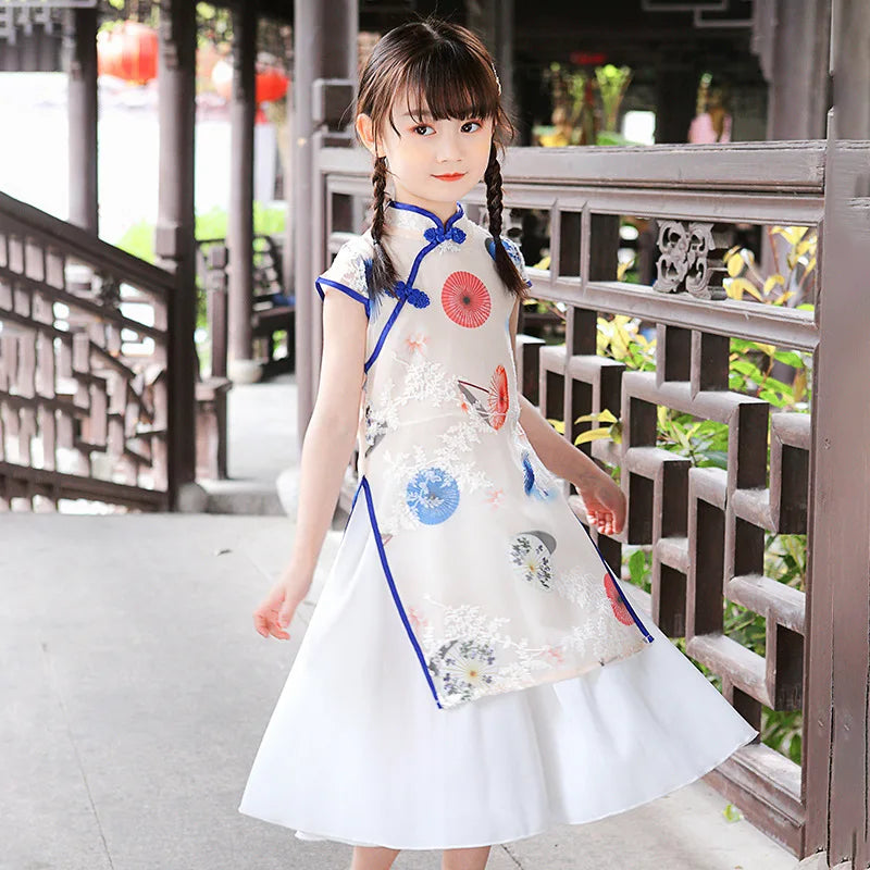 1pcs/lot chinese style children Girl Traditional Cheongsam Hanfu Dress Kids Princess Costume - Seprincess