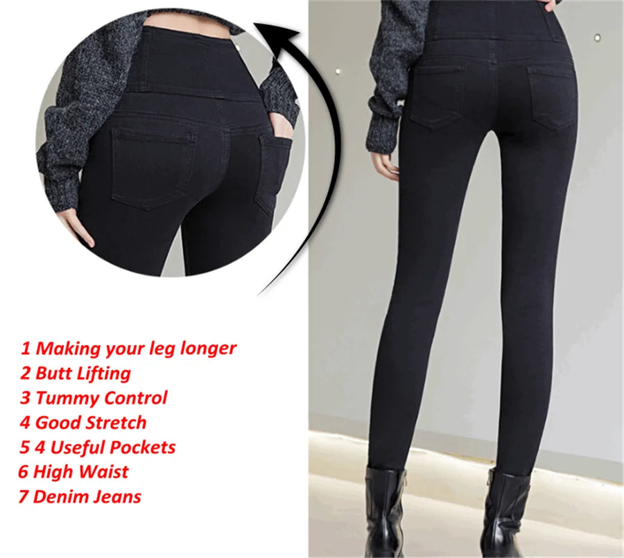 Button Fly Jeans High Waist Front for Women Tummy Control Stretch Denim  Black Petite XS - 4XL  Dress Pants With Pocket ouc433