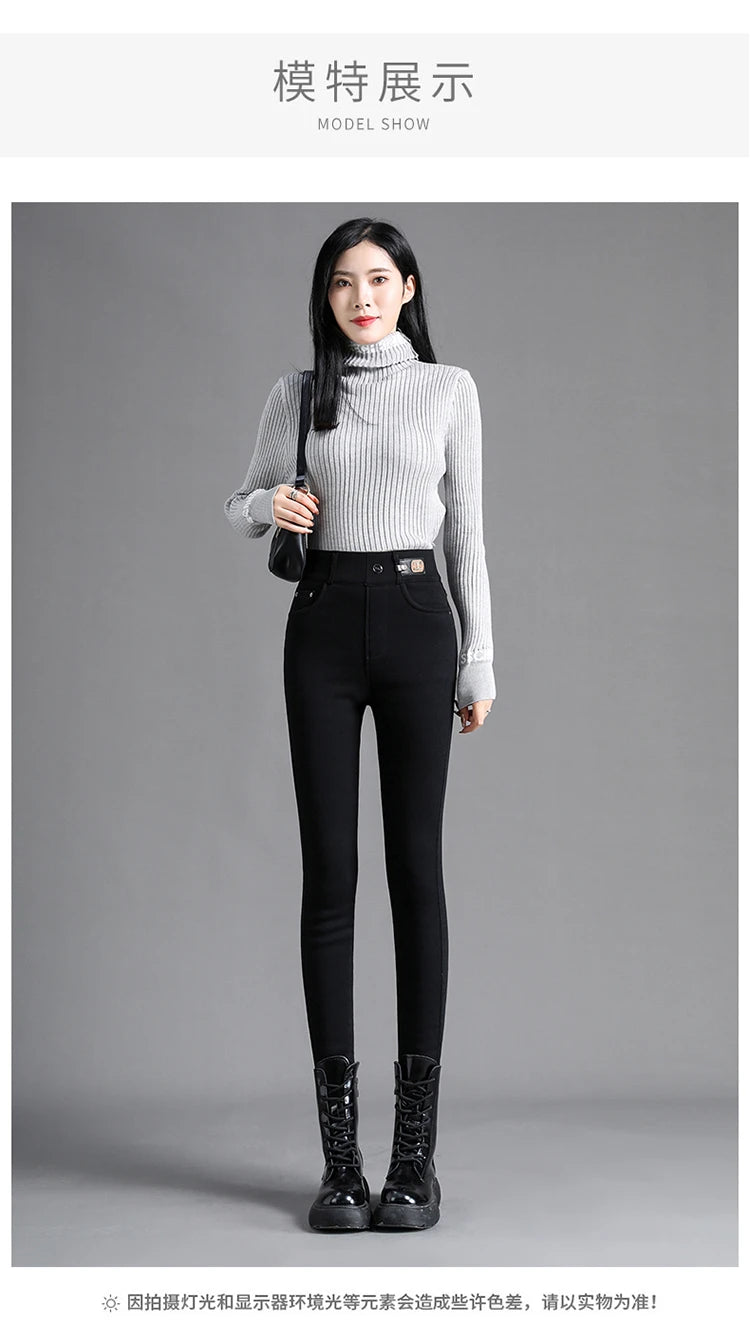 High Waisted Slim Small Leg Denim Jeans For Women New Black Gray High Stretch Pencil Pants Classic High Quality Brand