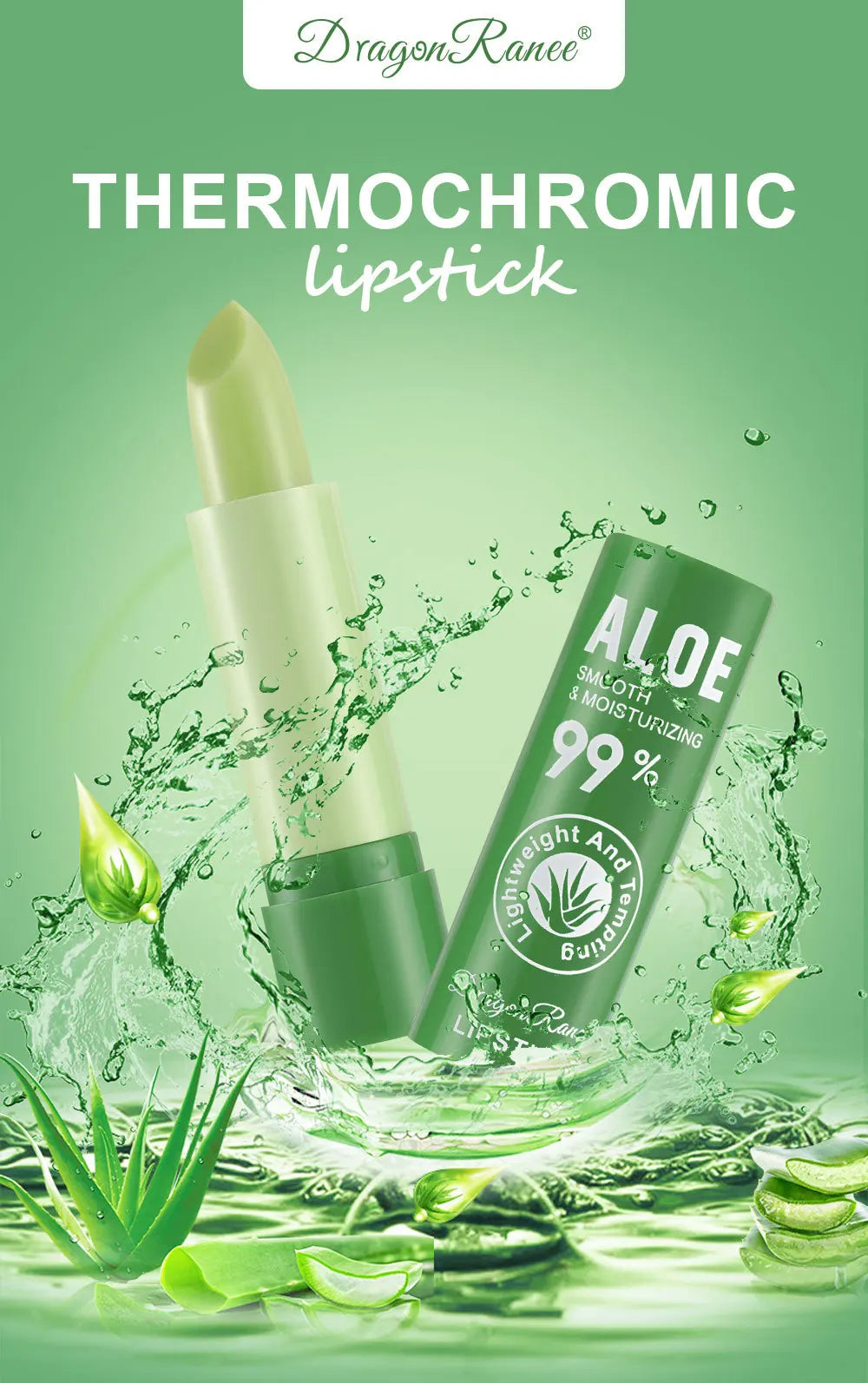 Natural Aloe Vera Moisturizing Lip Balm Color Changing Lipstick Lasting Nourishing Lipsticks Lips Care Korean Makeup Cosmetics - Seprincess