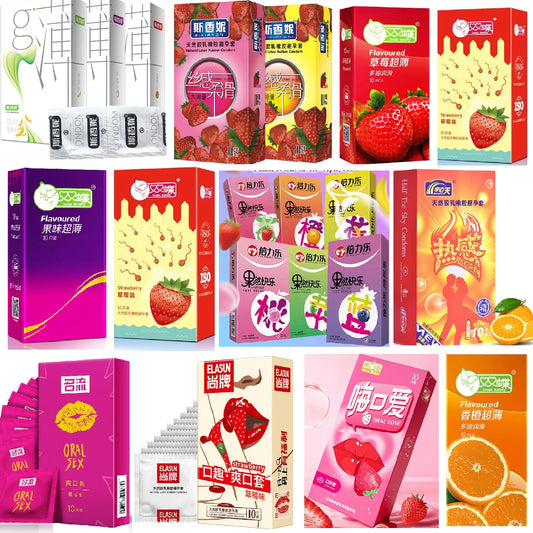 All Fruit Flavor Condom Strawberry Penis Sleeves Adult Oral Sex Sleeves Contraceotion Safety Condoms Sex Toy Shop For Men 18+ - Seprincess