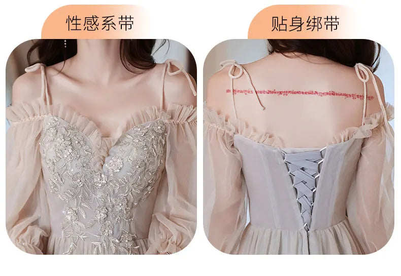 2024 Summer Light Gauze Bridesmaid Dress Women Sexy Wedding Party Gown Elegant Novelty Cheongsam Temperament Gentle Qipao