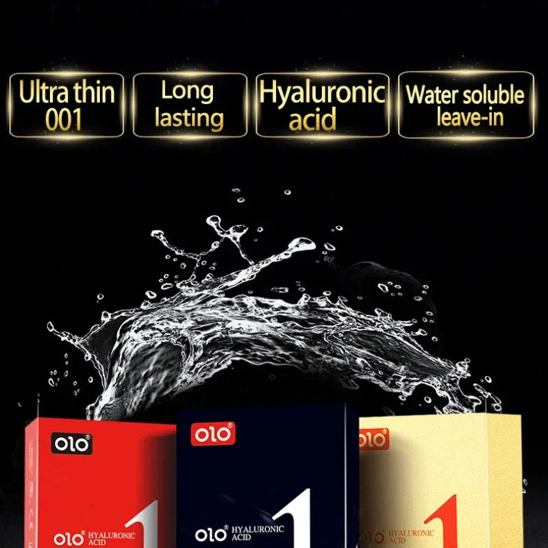 OLO 10pcs Hyaluronic Acid Condom 001 Ultra thin Large Particle Condom Adult Sexual Products Full Oil Smooth sex toys Condones - Seprincess