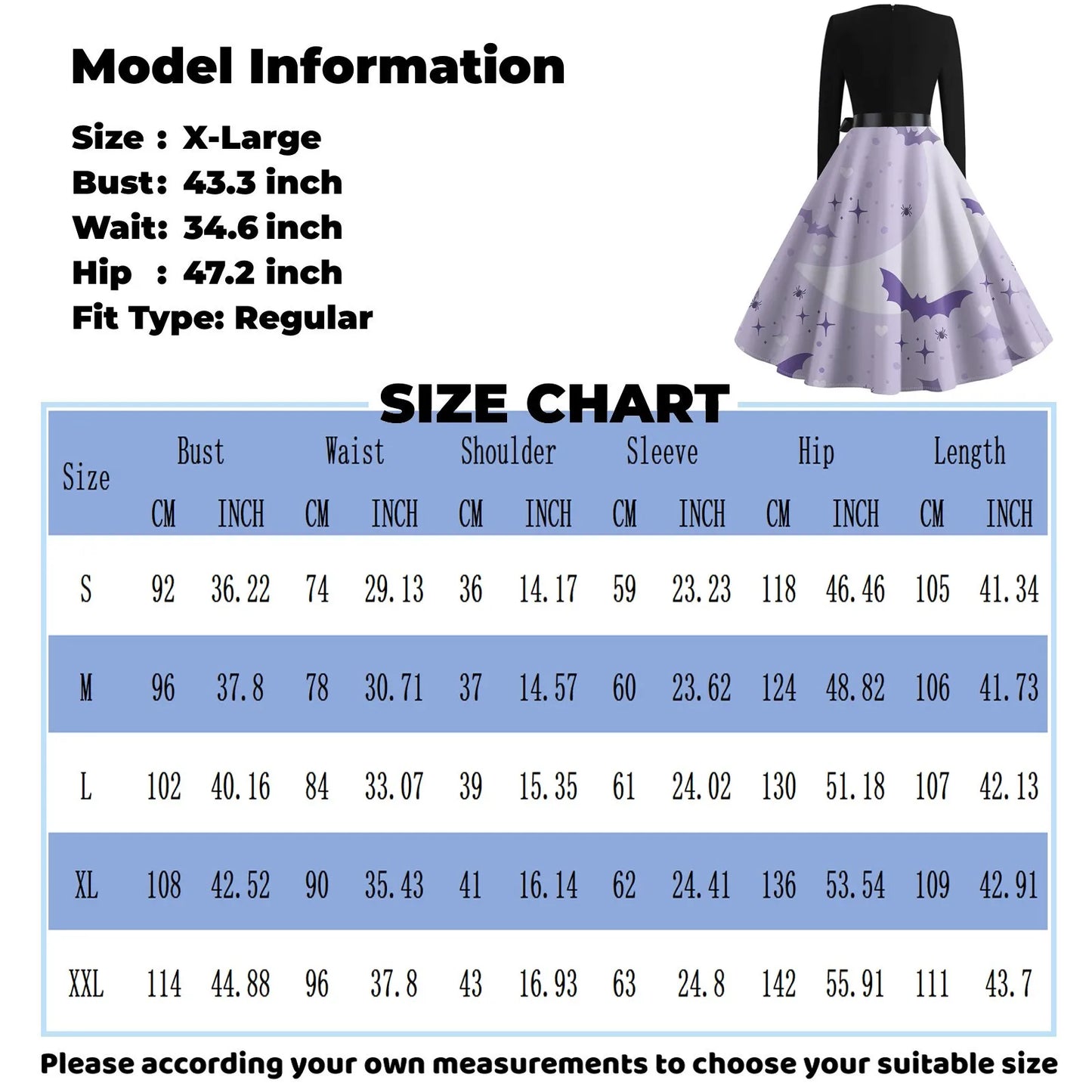 Women's Casual Fashion Halloween Print Vintage Long Sleeve Dress Women Dress 2024 Trend Womens Summer Dresse Casual Womens Dress - Seprincess