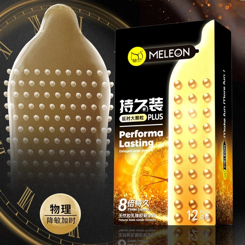 10PCS Nature Latex Condom Super Lubrication Large Particles G-spot Sex Delay Condom Sensitive Condoms for Men Adults Sex Toy - Seprincess