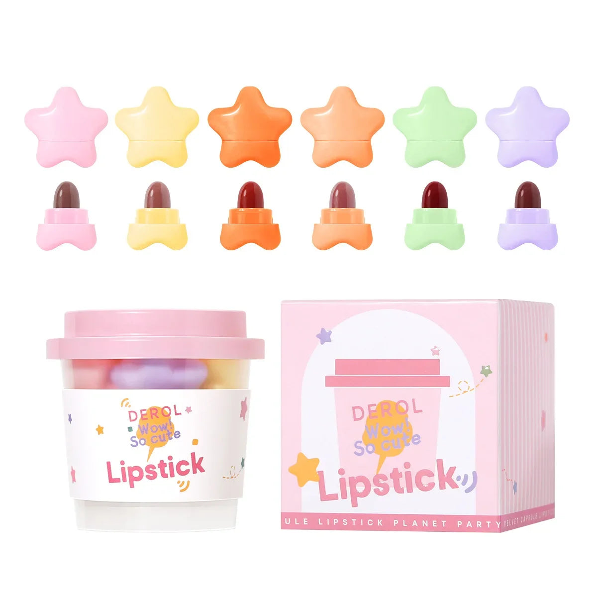 DEROL Matte Set Lipstick Capsule Lipstick Star Candy Mini Capsule Lipstick