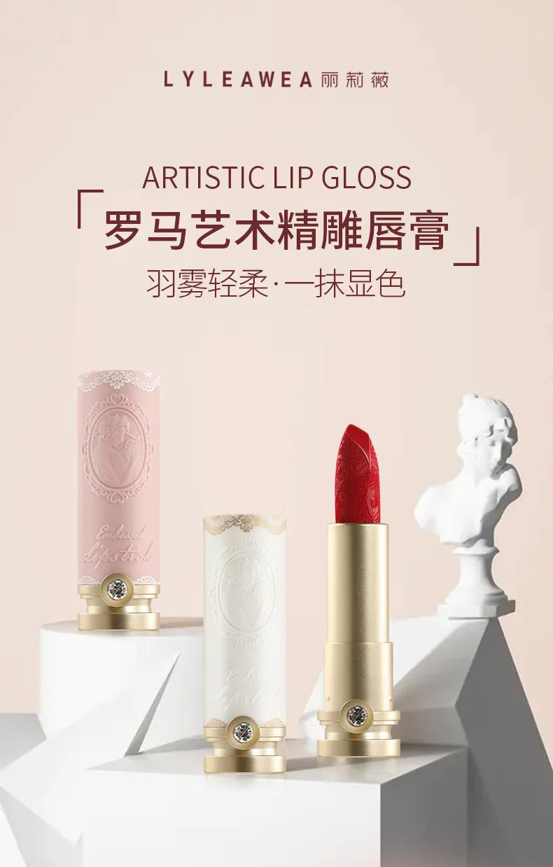 Artistic Embossed Lipstick MatteSexy Matte Lipsticks Waterproof Lip Gloss Long Lasting Liquid Lipstick Korean Makeup Cosmetics - Seprincess