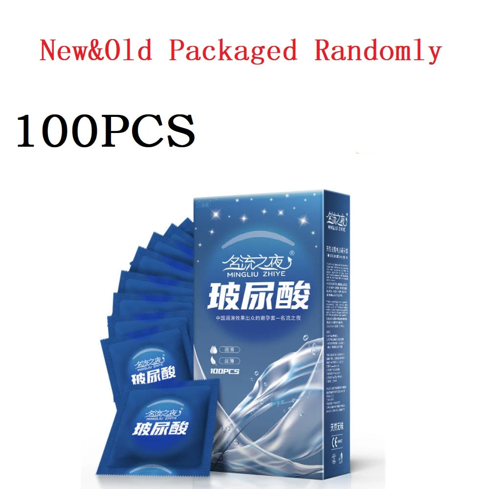 100/50pcs Hyaluronic Acid Condoms For Men Couples Ultra Thin Penis Sleeves Sex Toys Safer Condoms Sexshop Products condones caja - Seprincess