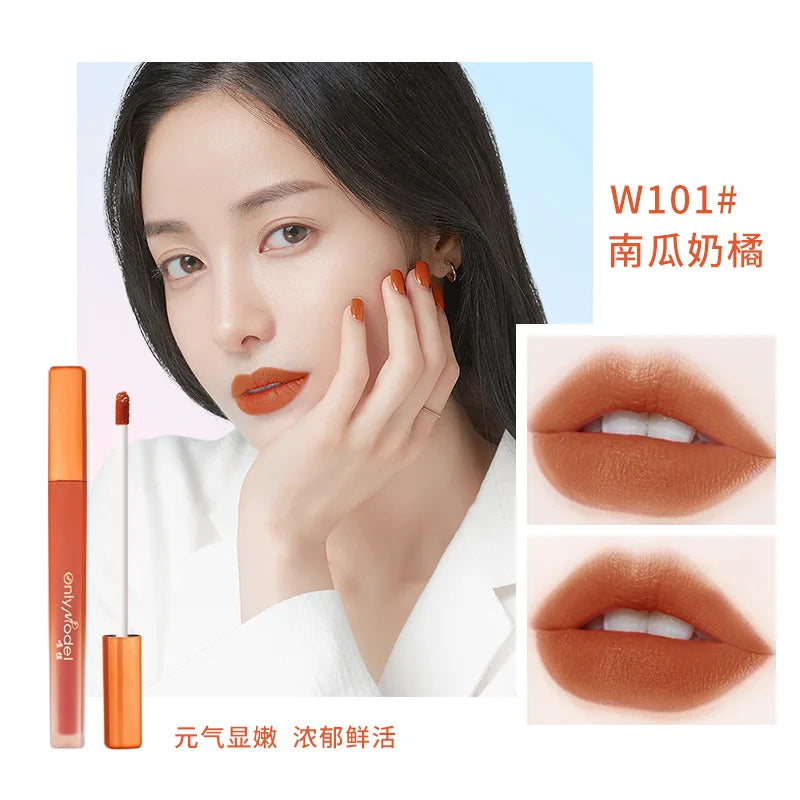 Velvet Orange Lipstick Brighten Skin Matte Lipsticks Waterproof Long Lasting Lip Stick Lip Tint Women Korean Cosmetic Lip Glaze - Seprincess