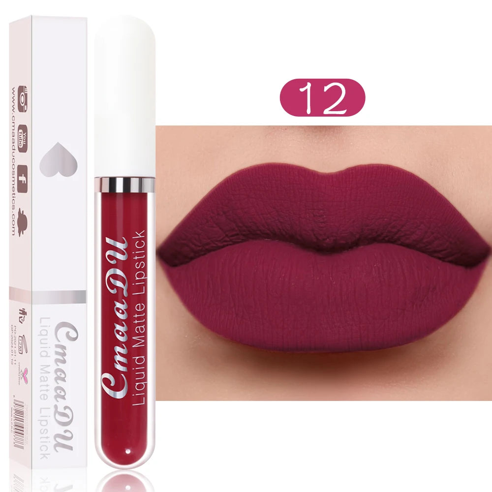 CmaaDu 18 Matte Mist Lip Glaze Long-lasting waterproof Moisturizing Lip Gloss Natural Healthy Lipstick - Seprincess