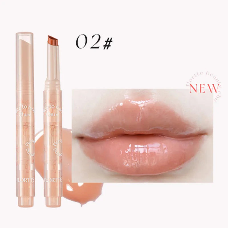 FLORTTE Crystal Lip Balm Jelly Lipstick Moisturizing Mirror Water Light Solid Lip Glaze Red Lip Tint Makeup Cosmetics New - Seprincess