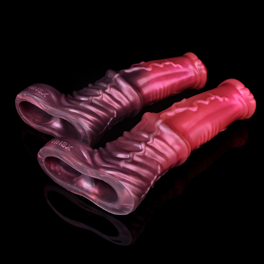 FAAK Large Silicone Fantasy Knot Penis Sleeve  Cock Enlargement Sex Toys For Men Delay Ejaculation Size M L