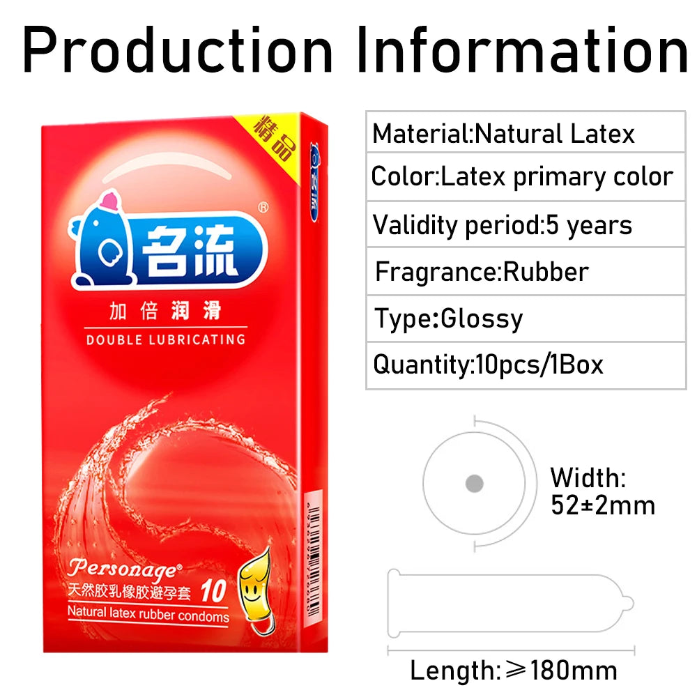 OLO 10Pcs Oral Sex Condoms with Strawberry Taste Safe Sex Penis Sleeve Condom Intimate Goods Tongue Sex Lick Dick Toys for Adult - Seprincess