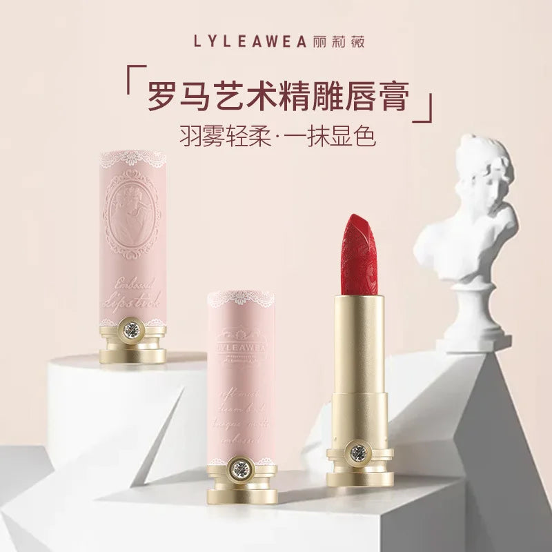 Artistic Embossed Lipstick MatteSexy Matte Lipsticks Waterproof Lip Gloss Long Lasting Liquid Lipstick Korean Makeup Cosmetics - Seprincess