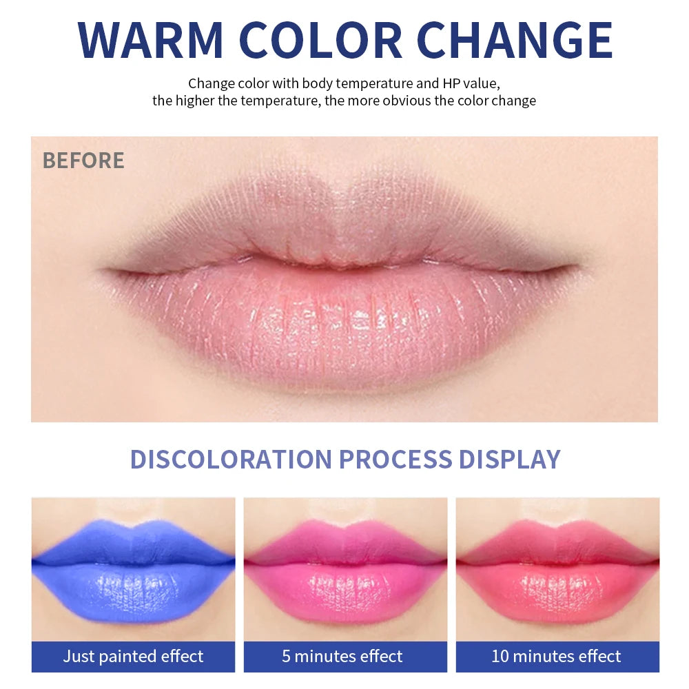 Blue Rose Lipstick Makeup Temperature Color Changing Lipstick Velvet Matte Moisturizing Waterproof Non-stick Cup Shiny Lipstick - Seprincess