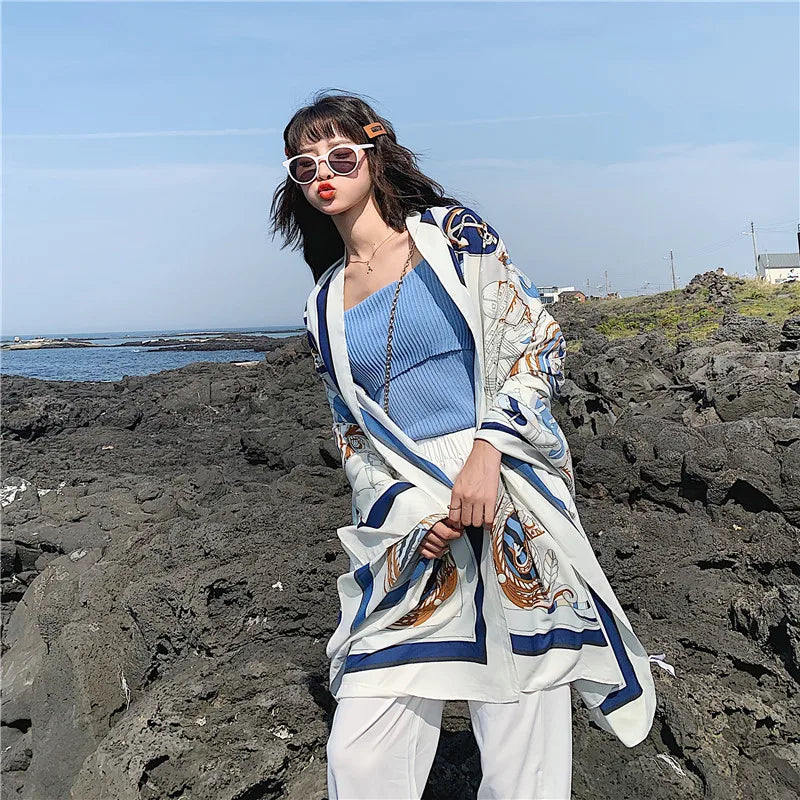 140x180cm Celebrity With The Same Cover-Ups Women Large Beach Dress Bikini Bathing Swimwear Sunburn Protection Sarong Wrap Scarf